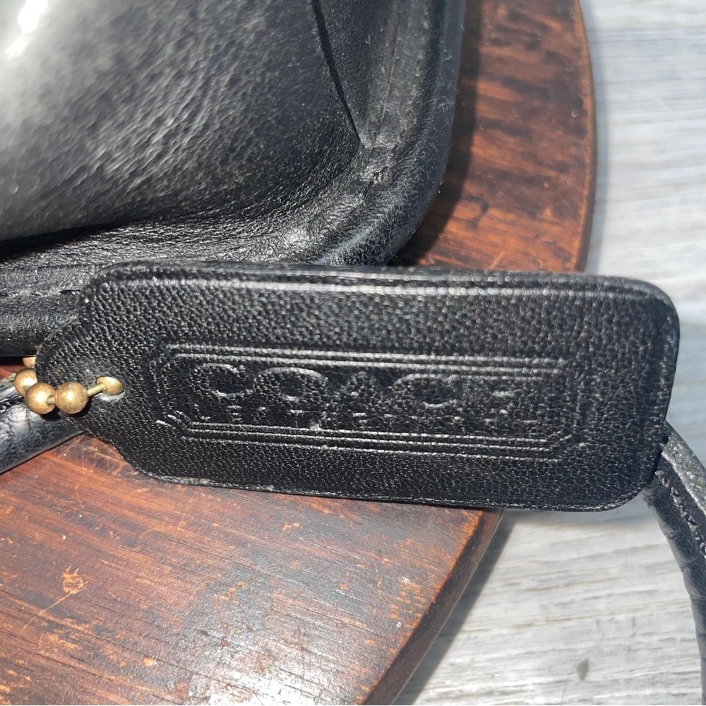 COACH Vintage Black Leather Crossbody Bag Purse Classic 202-09 Twist Lock - Picture 10 of 13